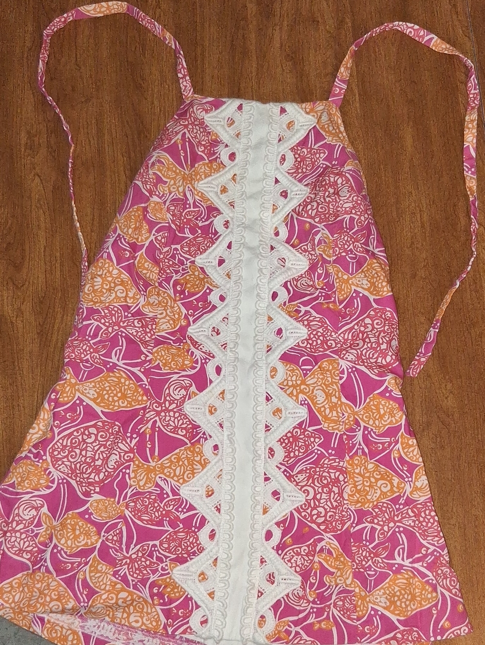 Lilly Pulitzer Coral, White and Yellow Printed Dress